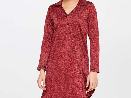 Global Desi Women's Maroon Sweater Dress - M Size