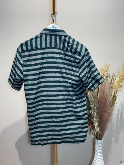 Men's Casual Dark Green and Light Gray Shirt - L size