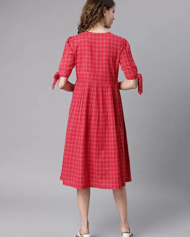 Janasya Womens Red Dress -  M size