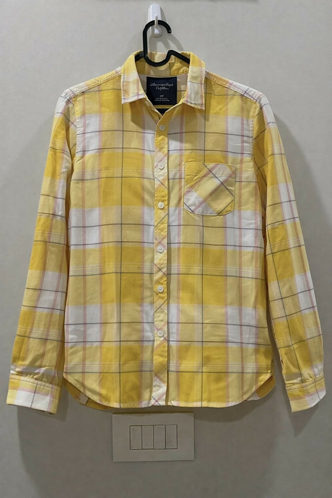 Yellow Plaid Button-Down Shirt