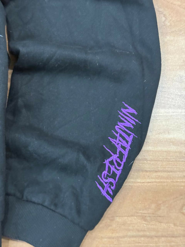 Men's Casual Ninja Black Hoodie - L Size