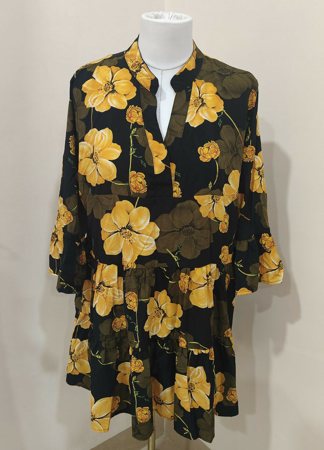 Joanna Women's Casual Black Floral Dress Size XXL/14