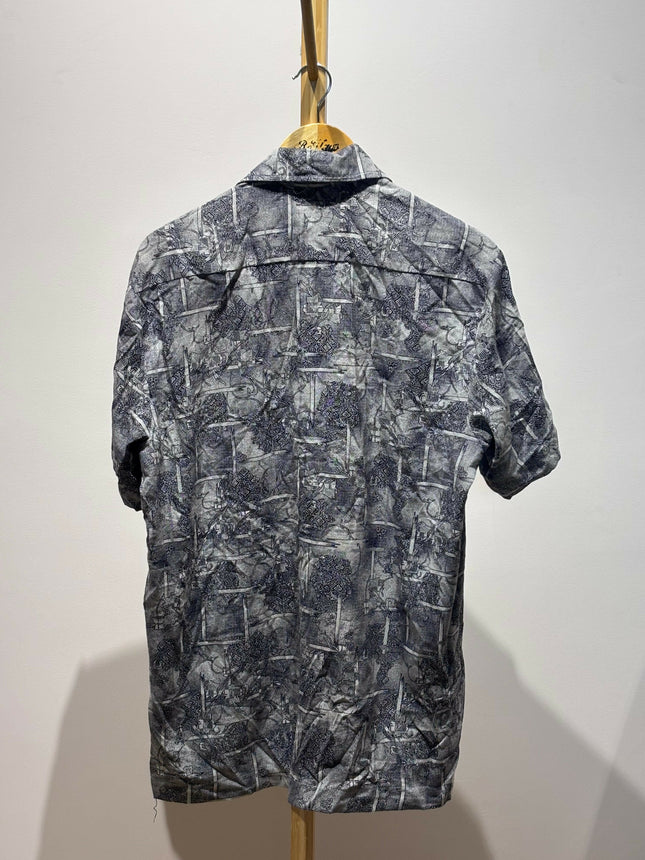 Men's Casual Charcoal Gray Short-Sleeve Shirt - XXL size