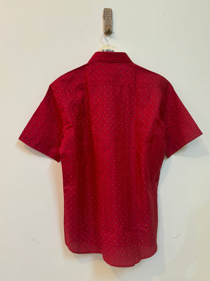 TOMGLAYAR Men’s Half Sleeve Red Shirt - XL Size