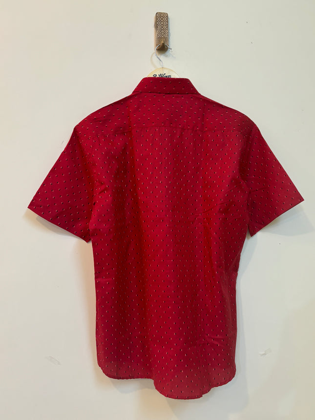 TOMGLAYAR Men’s Half Sleeve Red Shirt - XL Size
