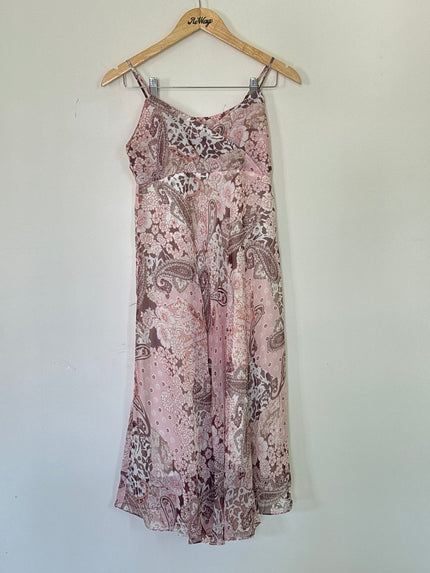 Women's Pastel Boho Style Pink Dress - S Size