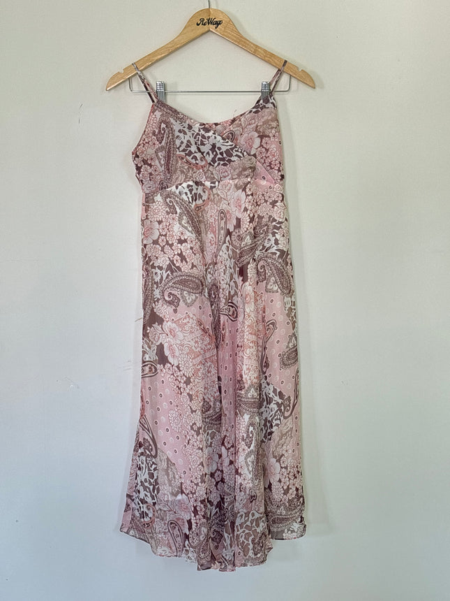 Women's Pastel Boho Style Pink Dress - S Size