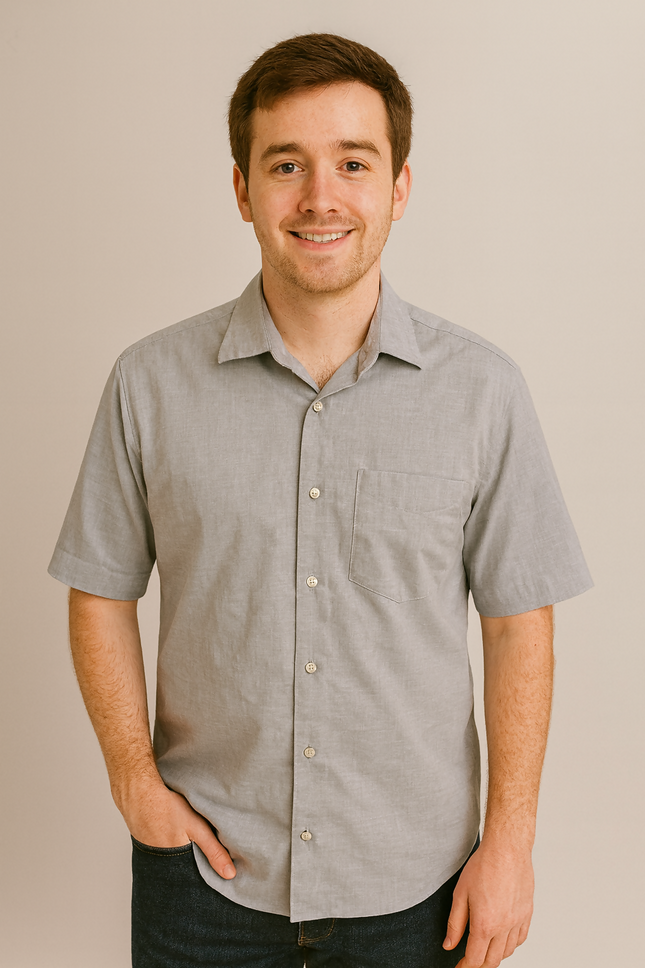 Men's Casual Gray Shirt - XL Size