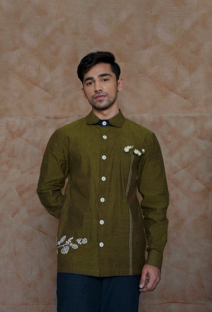 Anushe Pirani Mens Cropped Collar Shirt