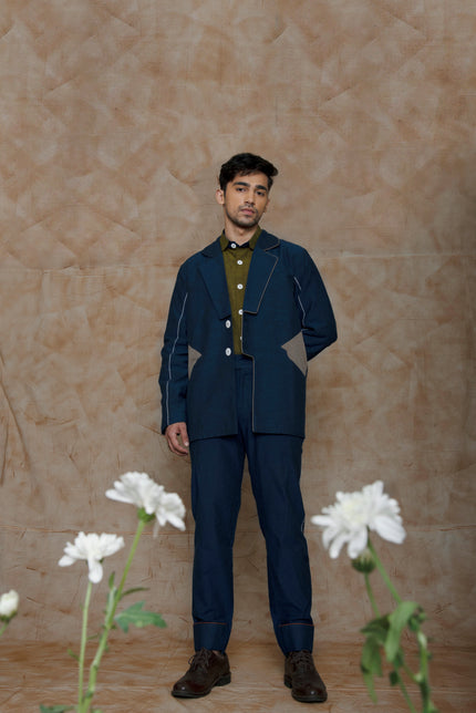 Anushe Pirani Mens Jacket With Color Block Pockets