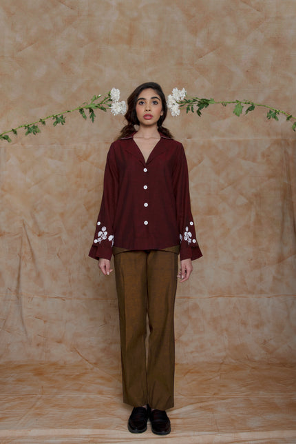 Anushe Pirani Women's Cuban Collar Shirt