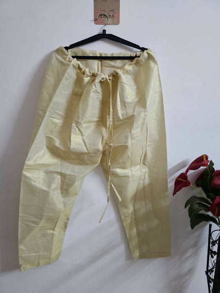 Traditional Wear Off White Kurtha with Pants of M size