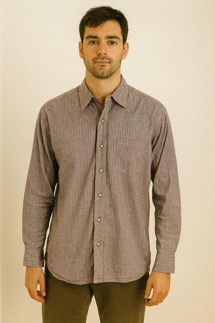 Men's Casual Dusty Mauve-Brown Shirt - L size