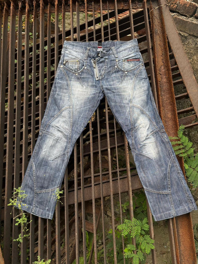 Men's Regular Fit Straight Gray Jeans :- S Size