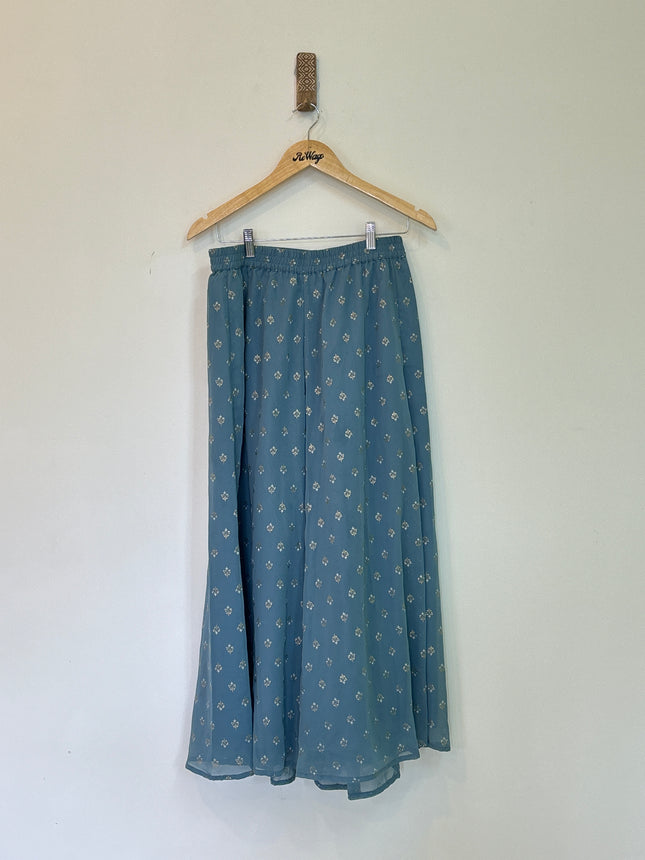 Aurelia Women’s Greyish Blue Crop top & Palazzo Partywear Set - L size