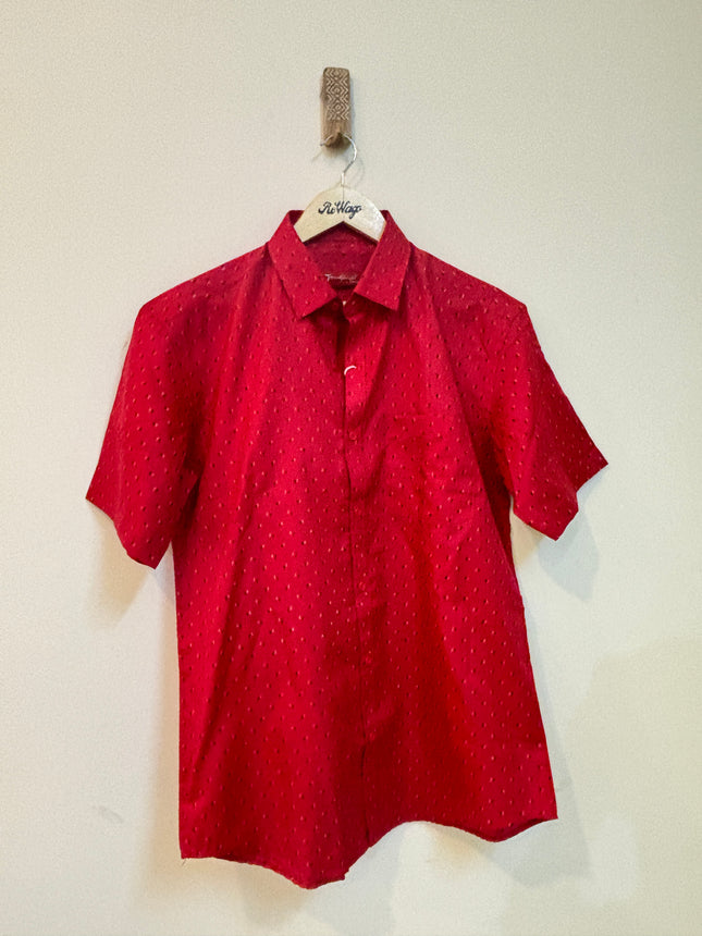 TOMGLAYAR Men’s Half Sleeve Red Shirt - XL Size