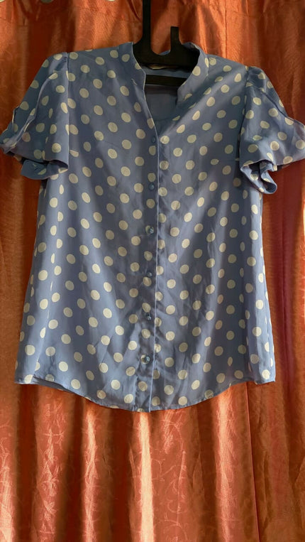 Blue polka dots shirt - M Size