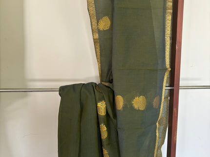 Women’s Saree With Golden Brocades and Works