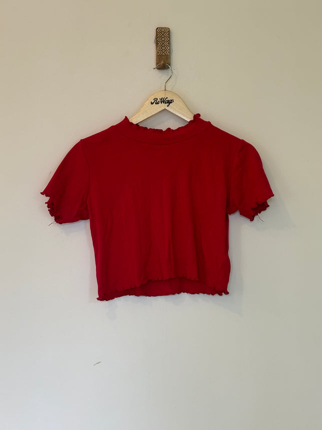 Sassafras Women's Red T-shirt Crop Top - M Size