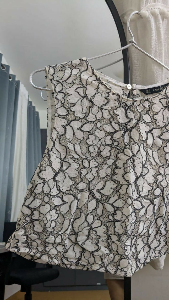 Women's Casual White Crop Top - S Size