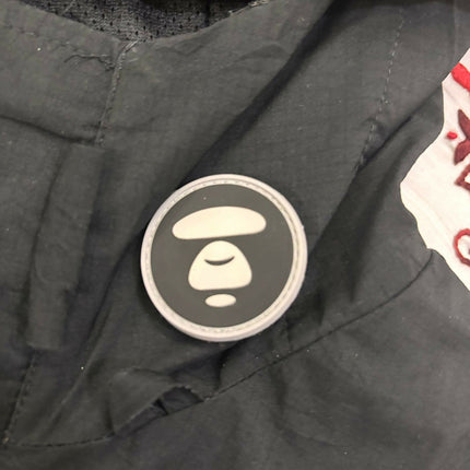 AAPE BY A BATHING APE® Black Hooded Jacket with Logo Text - L Size