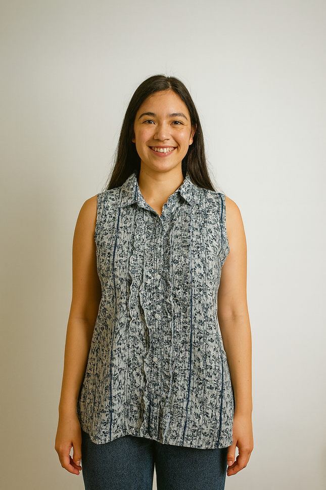 Women's Casual Printed White Shirt - M Size
