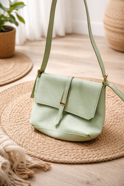 Women's Green Solid-Color Shoulder Bag
