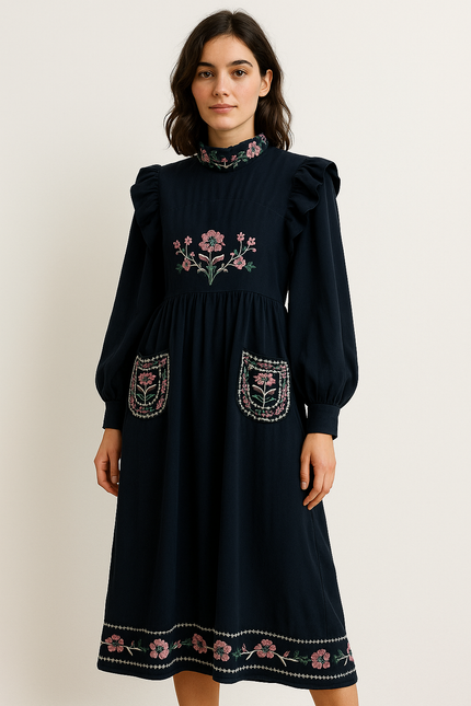 BAACHI Women's Navy Blue Dress - M Size