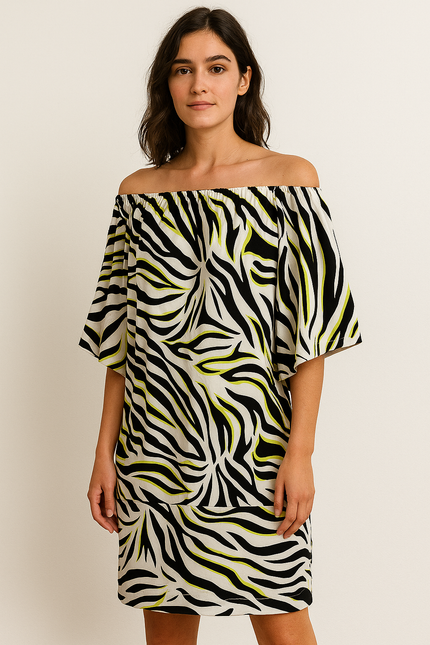 RAINBOW Women's Animal Print Dress - L Size