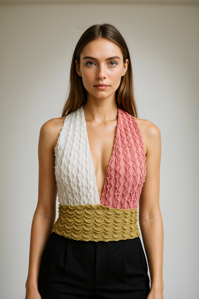 CIDER Women's Crop White Top - M Size