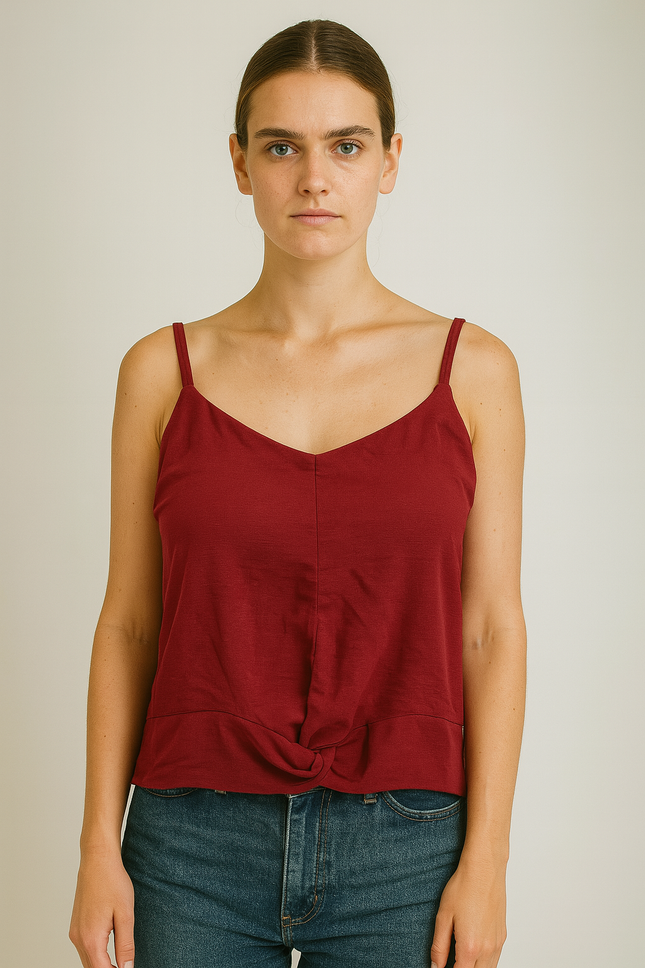MANGO Women's Casual Red Crop Top - S Size