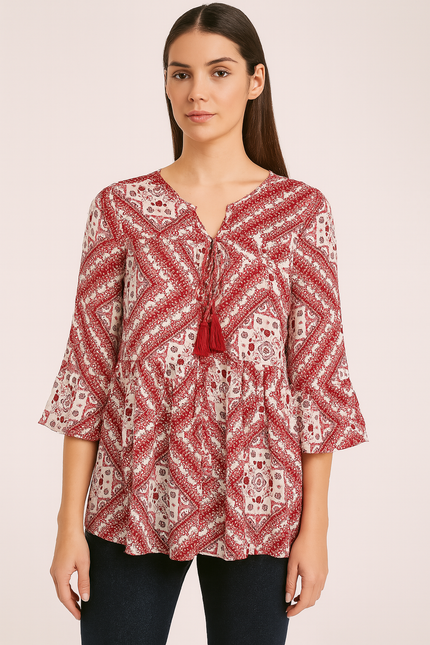 Maroonish Red Colour Beautiful Top - XL Size