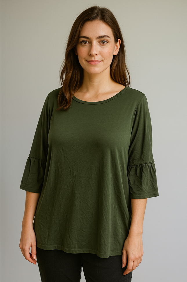 PEOPLE Women's Csual Green Top - M Size