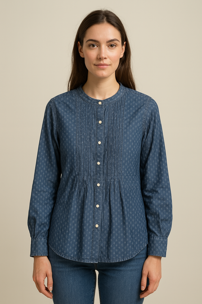 ST.JOHN'S BAY Women's Denim Blue Shirt - L Size