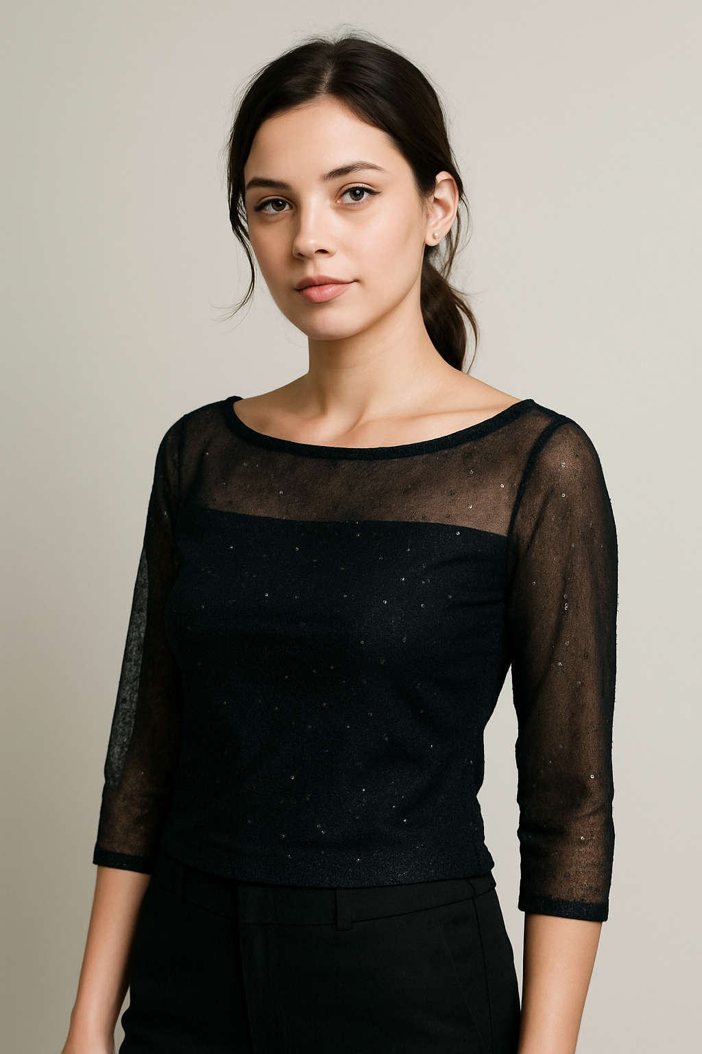 ROYAL CASSELLS Women's Black Blouse - M Size