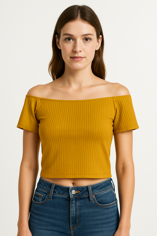 FABALLEY Women's Casual Yellow Top - S Size