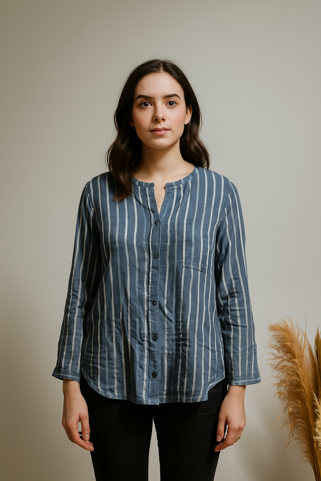ASYBUY Women's Casual Blue Top - L Size
