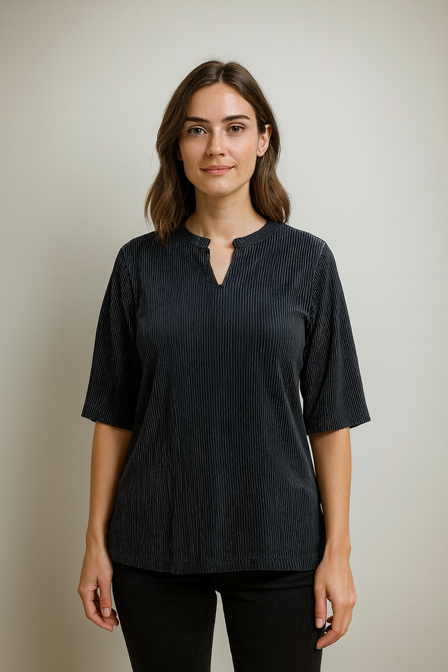 AND Women's Regular Sleeves  Black Women Top - M Size