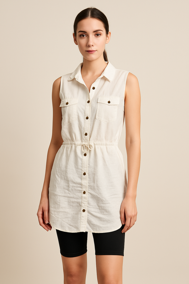 AND Women's Casual White Top - L Size