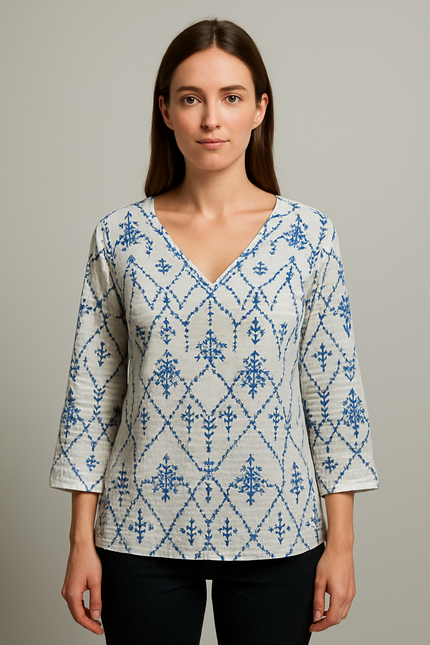 ZUDIO Women's Pure  Cotton  Print Short Kurta - XL Size