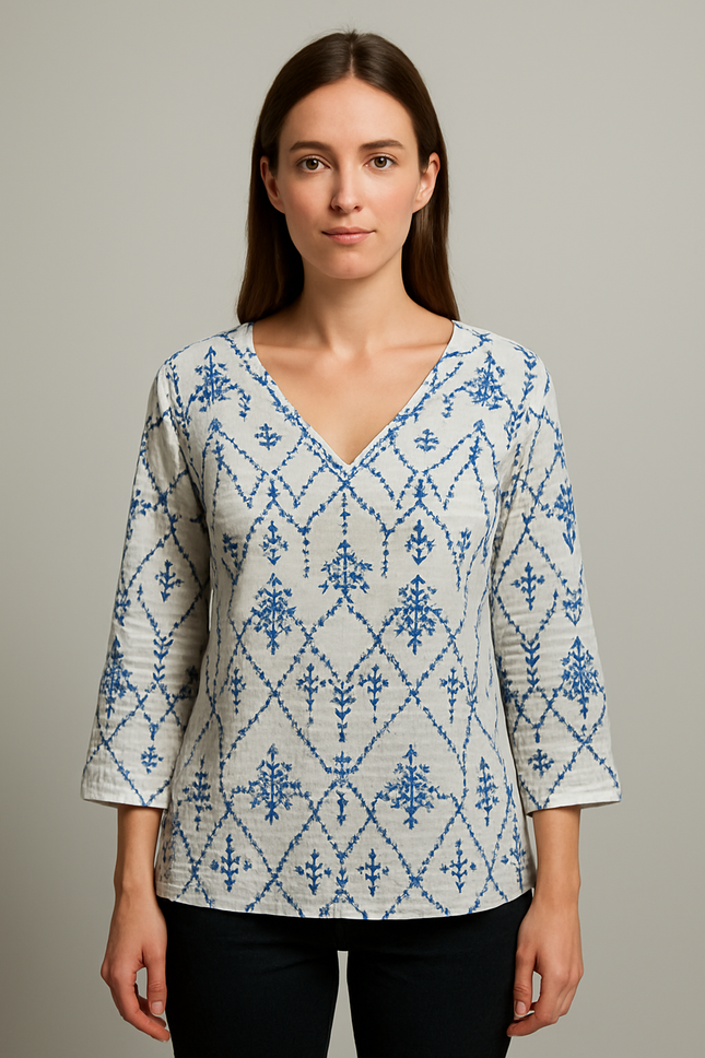 ZUDIO Women's Pure  Cotton  Print Short Kurta - XL Size
