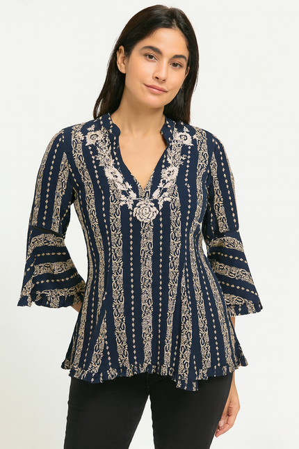 Bombay Boutique Collection - Embroidered Black Top - M Size