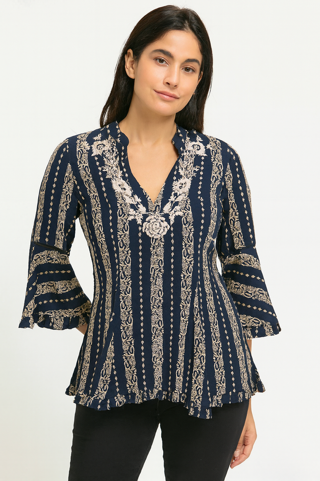 Bombay Boutique Collection - Embroidered Black Top - M Size