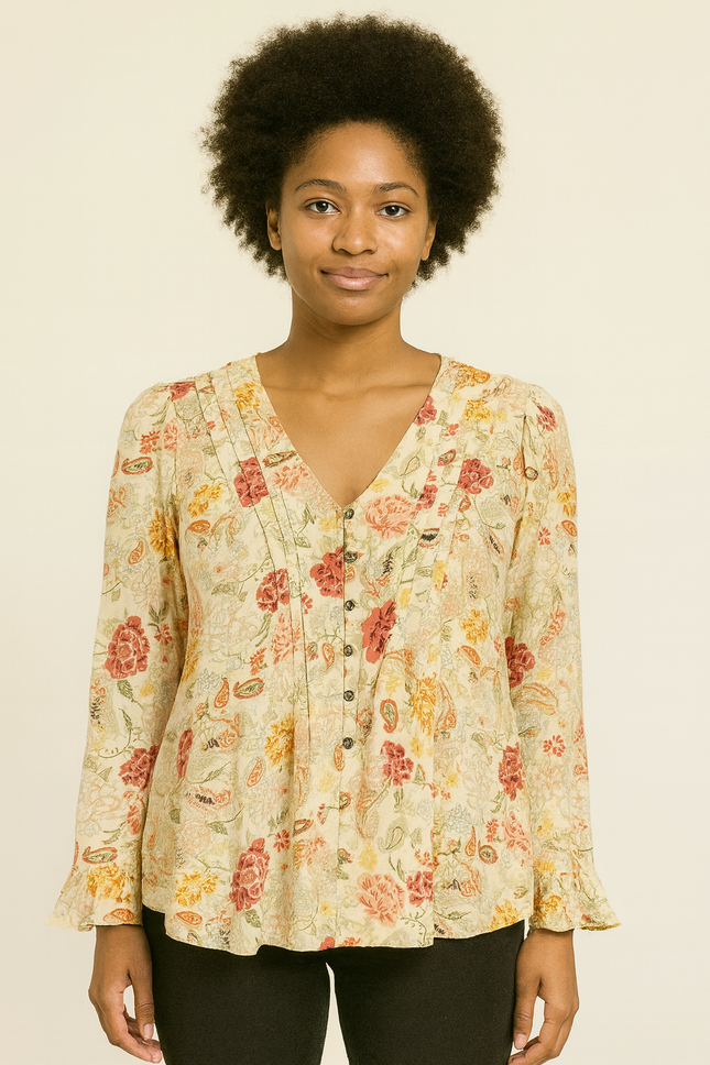 Bombay Boutique Collection Women's Button down Shirt Top - L Size