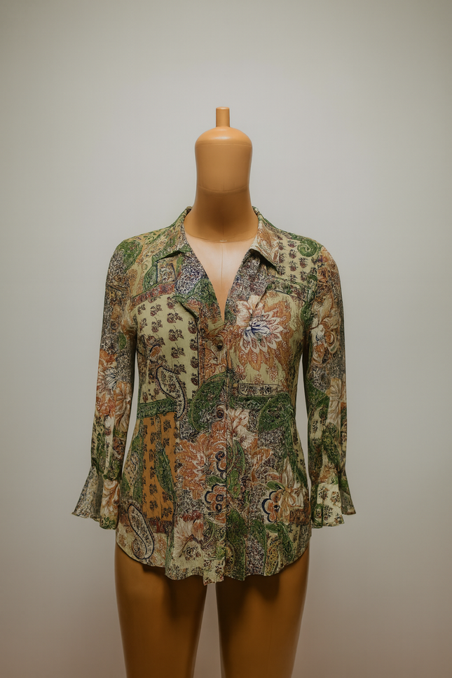 Boutique Collection - Ruffled Shirt Style Top - XL Size
