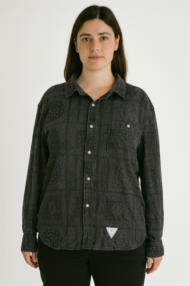 CHRISTIAN Womens Regular Fit Printed Spread Collar Casual Shirt - L Size
