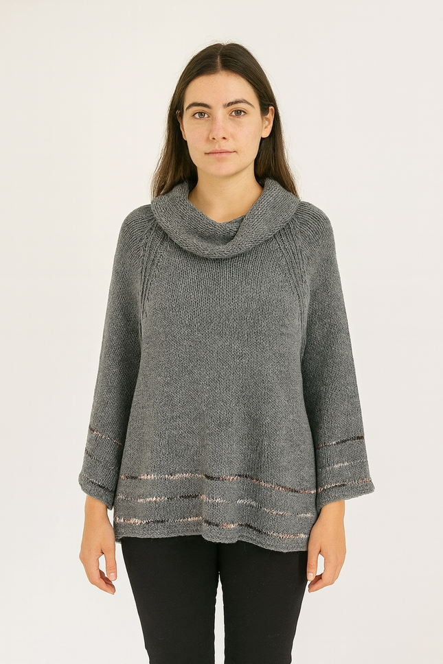 JPERICO Women's Winter Top Gray - L Size