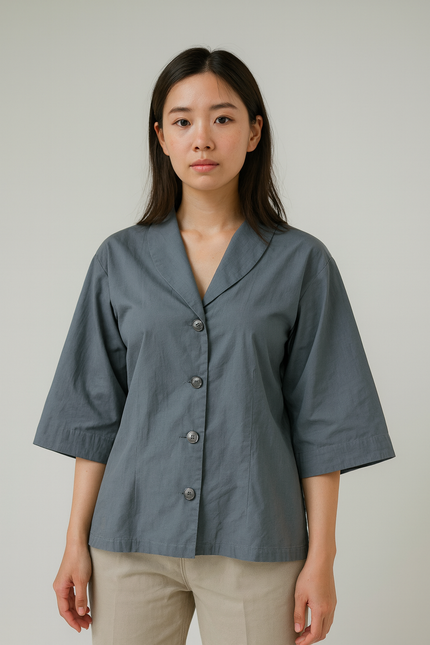 Womens Casual Flared Sleeves Solid Top - M Size