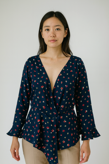 Womens Floral Printed Top - XL Size