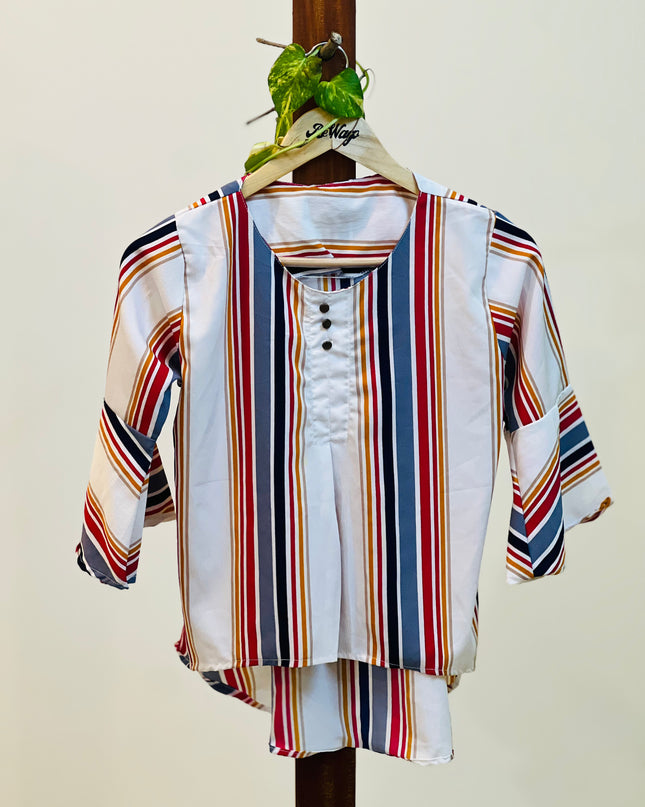 Women's Half Sleeve Mixed Colored Top - M Size